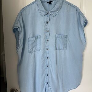 Torrid Light Blue Casual Button Down Shirt